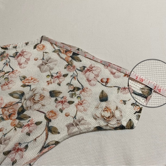 Luisa Ricci Floral Print Knit Top Made in Italy Size L - Picture 9 of 9